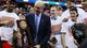 Jim Boeheim holds the East Regional trophy after the 55-39 win over Marquette.