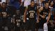 Wichita State players celebrate on the bench in the second half of the West Regional final vs. Ohio State. The Shockers won 70-66 to advance to the Final Four.