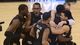 Wichita State players celebrate after topping Ohio State 70-66 at the Staples Center in Los Angeles to advance to the Final Four.