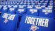 Game 1 in Oklahoma City: Thunder 120, Rockets 91 - Fans were given free T-shirts with a team emphasis.