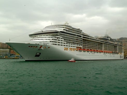 MSC Cruises' 2013-built MSC Preziosa was ordered by the Libyan government as the cruise ship Phoenecia but when the deal collapsed, the 139,400-gross-ton, 550-million-euro ship was completed for MSC.