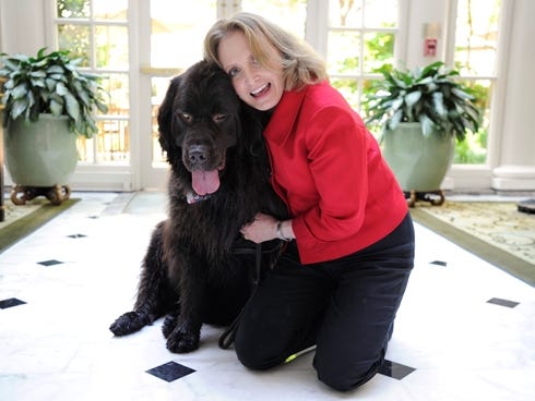 Candyce Stapen and her dog Maggie at The Fairmont Hotel in Washington, D.C.