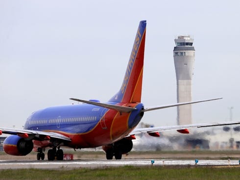 A Southwest jet prepares to depart from Seattle-Tacoma International Airport on April 23, 2013.