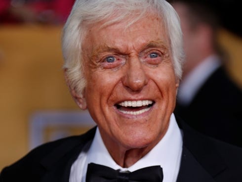 Dick Van Dyke arrives at the Screen Actors Guild awards on Jan. 25.