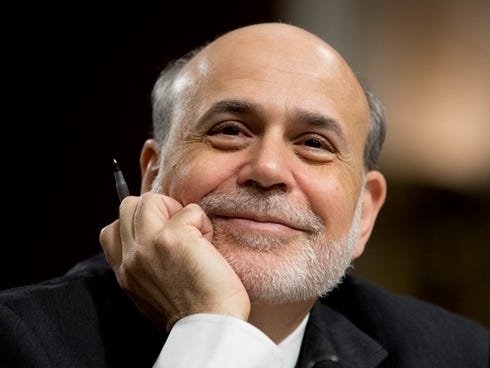 Federal Reserve Chairman Ben Bernanke reacts as he testifies before Congress on May 22, 2013.