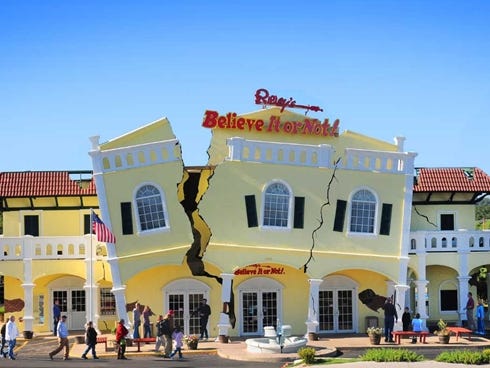 The Ripley's Believe It or Not! Odditorium in Branson exhibits hundreds of strange things, the biggest of which is a 6-ton twine ball.
