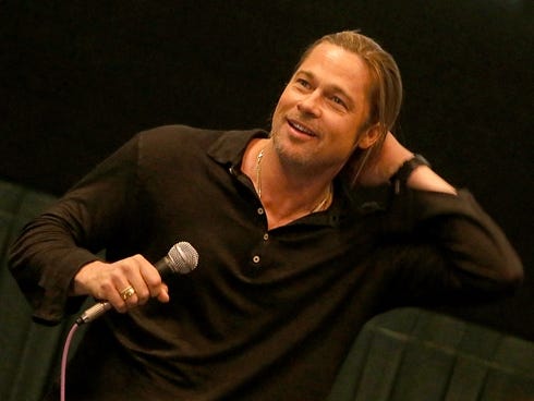 Brad Pitt introduces his new film 