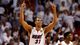 Game 2 in Miami: Heat 103, Spurs 84 - Heat forward Shane Battier celebrates.