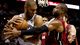 Game 3 in San Antonio: Spurs 113, Heat 77 - Miami Heat guard Dwyane Wade contests  San Antonio Spurs power forward Tim Duncan.