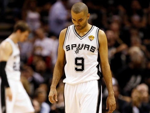 Spurs point guard Tony Parker injured his right hamstring during Game 3 of the NBA Finals.
