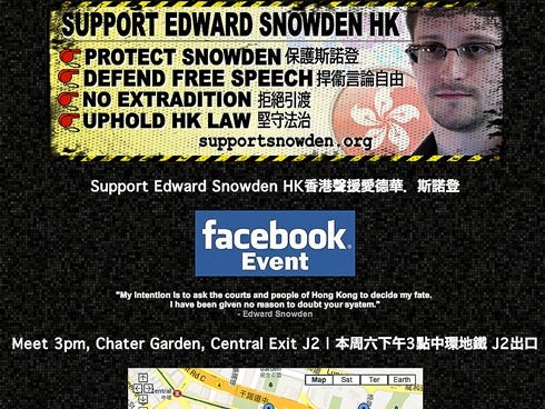 A website supporting Edward Snowden.