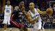 Game 5 in San Antonio: Spurs 114, Heat 104 - San Antonio Spurs point guard Tony Parker (9) drives [ast Miami Heat point guard Norris Cole (30).