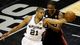Game 5 in San Antonio: Spurs 114, Heat 104 - San Antonio Spurs point guard Tony Parker (9) drives [ast Miami Heat point guard Norris Cole (30).