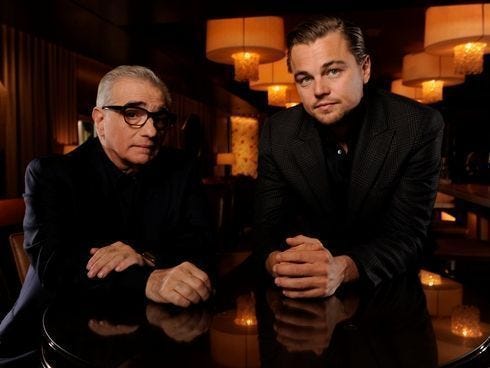 'Wolf of Wall Street' marks the fifth collaboration between director Martin Scorsese, left,  and actor Leonardo DiCaprio.
