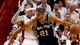 Game 6 in Miami: Heat 103, Spurs 100 (OT) - San Antonio Spurs power forward Tim Duncan (21) backs down Miami Heat forward Chris Andersen.