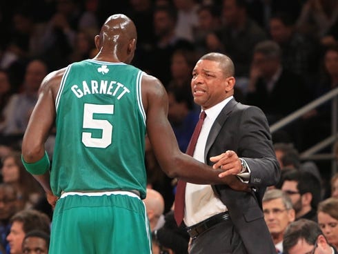 Doc Rivers will join the Clippers, but for now Kevin Garnett is stationary.