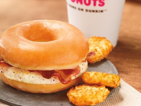 dunkin' donut bacon sandwich
