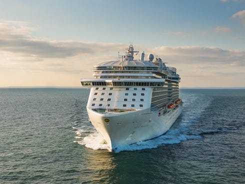Princess Cruises' 3,560-passenger Royal Princess sailing near  Southampton, England in June 2013.