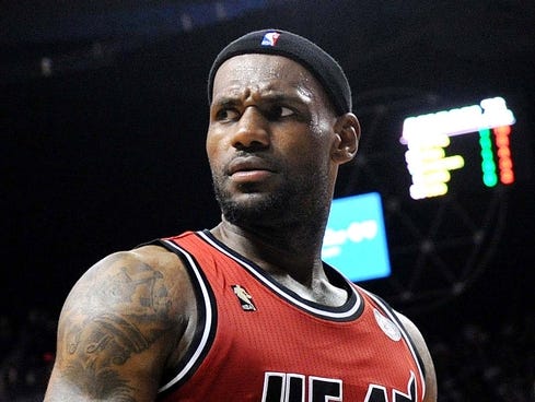 Maima Heat on Miami Heat Small Forward Lebron James  6  Reacts During The Second
