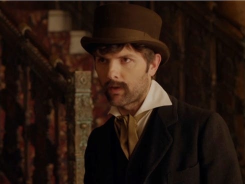 Adam Scott plays John Wilkes Booth on Comedy Central's 'Drunk History.'