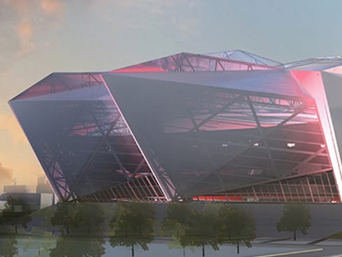Concept of new Atlanta Hawks stadium by Architecture 360 and The Atlanta Falcons
