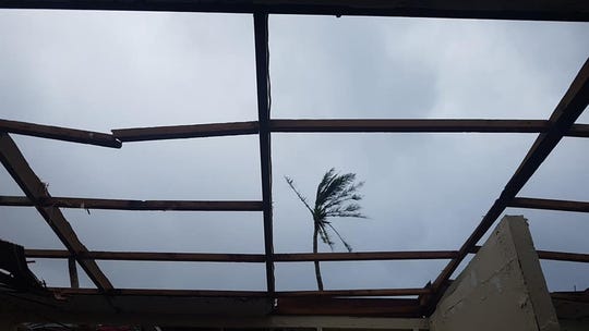 This is what's left of Saipan resident Rosalyn Ajoste's roof in her house extension after Super Typhoon Yutu's ferocious winds plowed through Saipan and Tinian.