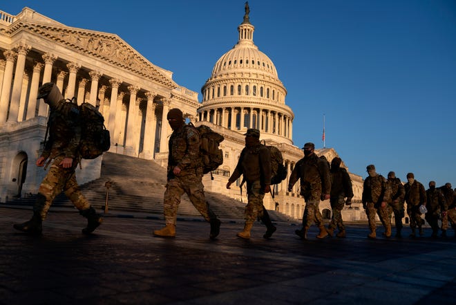 National Guard's no-show at Capitol riots shows lack of preparation - Breaking News Members of the National Guard gather outside the U.S. Capitol on Jan. 12, 2021 in Washington, DC. Today the House of Representatives plans to vote on Rep. Jamie Raskin's (D-MD) resolution calling on Vice President Mike Pence to invoke the 25th Amendment, removing President Trump from office. Wednesday, House Democrats plan on voting on articles of impeachment.