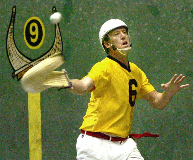 On Wednesday, April 5, 2006, Jai alai will return a shot while practicing at Okara Jai alai on Orange Lake.