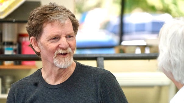 Masterpiece Cakeshop owner Jack Phillips talks with