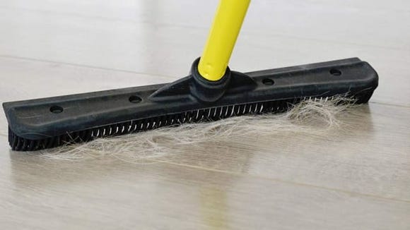 This rubber broom works great on pet hair.
