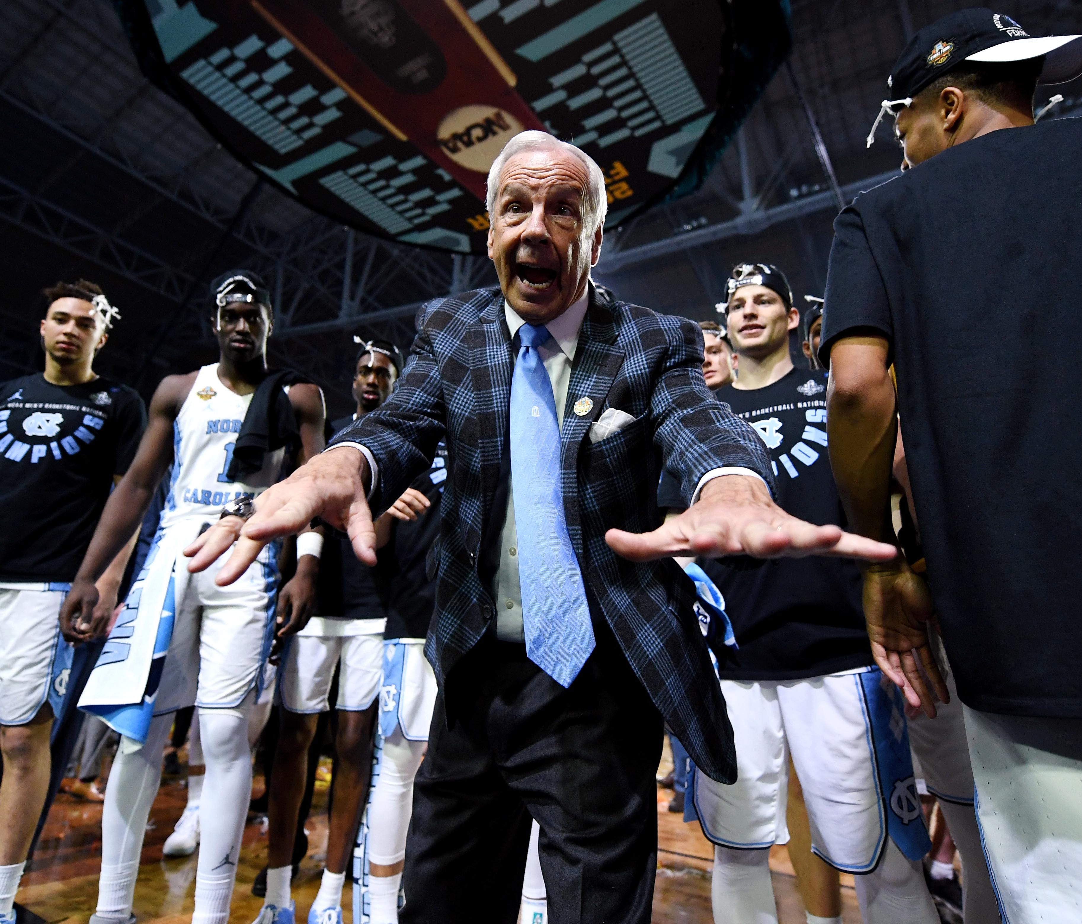 North Carolina head coach Roy Williams after the Tar Heels claimed the title..
