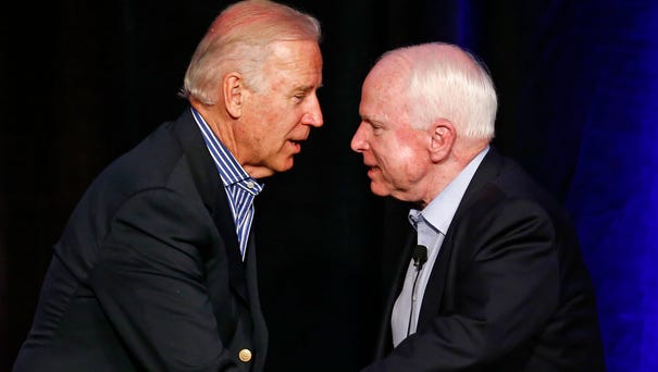 Vice President Joe Biden and Senator John McCain,...