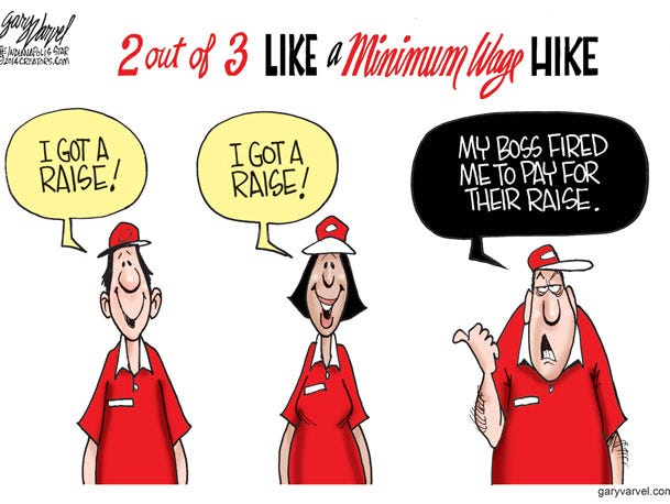 Cartoonist Gary Varvel: The minimum wage hike and job losses Cartoonist Gary Varvel: The minimum wage hike and job losses