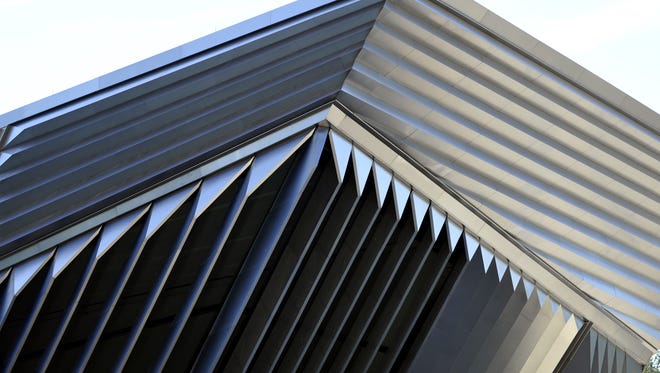 Detail on the Eli and Edythe Broad Art Museum on the Michigan State University campus. The building is by the late architect Zaha Hadid.