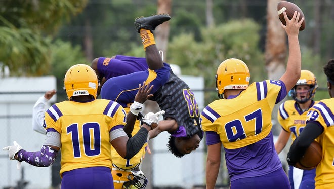 Fort Pierce Central faced Mater Academy  Wednesday, May 24, 2017, during a high school football jamboree at South County Regional Stadium in Port St. Lucie. 