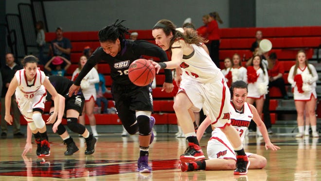 The Drury Lady Panthers take on the SBU women's basketball team at the O'Reilly Family Event Center on Tuesday, Nov. 18, 2014.