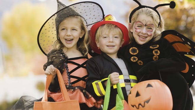 Children in Halloween costumes