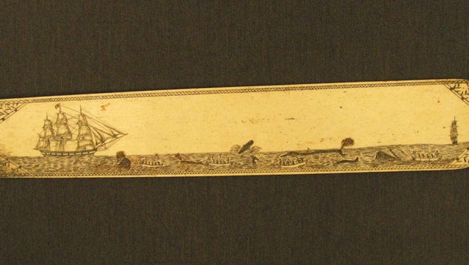An anonymous engraved scrimshaw bone busk depicting whaling was one of several objects Michael Dyer discusses in his book, “The Art of the Yankee Whale Hunt: Manuscript Illustration in the Age of Sail."