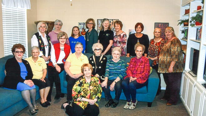 San Angelo's Beta Sigma Phi members joined with Trend Furniture to donate new furnishings for the Children's Emergency Shelter.
Front row from left: Kristie Reed of Trend Furniture; Lana Thompson, Carol Huston, Jean Stewart, Kay Sparks and Jean McSwain of Xi Alpha Nu; Roberta LeClair and Patty Englert of Preceptor Iota Omicron.
Back row from left: LaQueta Shelbourne, Laura Velez and Elida Elizondo of Xi Alpha Nu; Betty Tston of Alpha Gamma Omega; Elizabeth Jordon and Judy Robinson of Preceptor Iota Omicron; Susan Owens of Xi Alpha Nu; BSP City Council Recording Secretary Terry Casey and BSP City Council President Donna Marrow.