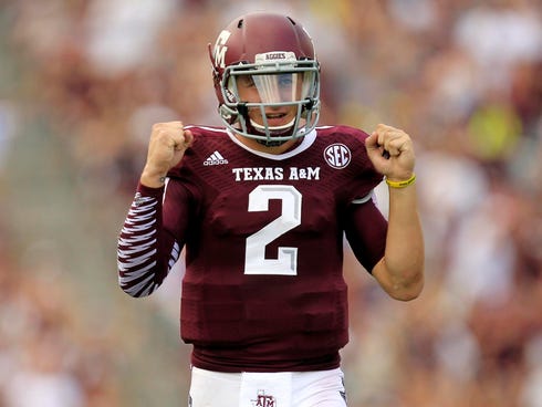 Johnny Manziel threw for three touchdowns in the Aggies' season-opening win.