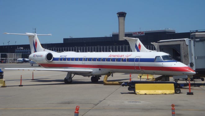 A regional jet for American Airlines' affiliate American Eagle is seen at Chicago O'Hare International Airport on July 11, 2009.