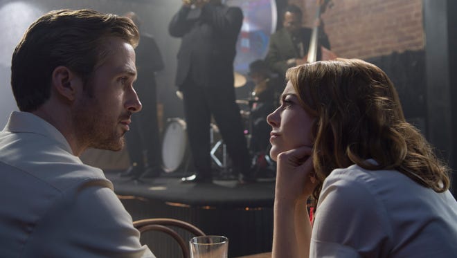 Ryan Gosling and Emma Stone in a scene from Damien Chazelle's "La La Land."