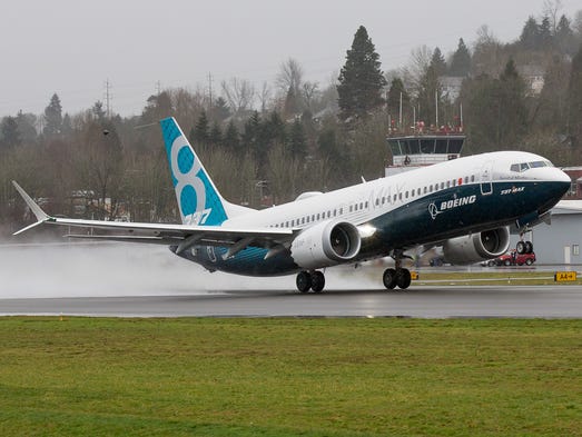 Boeing's initial 737 MAX takes to a sky for a maiden