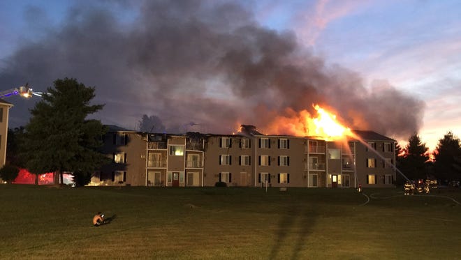 A blaze broke out at an apartment building in Hornbrook Estates Apartments Thursday morning.