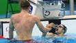 Adam Peaty (GBR) and Cody Miller (USA) celebrate after
