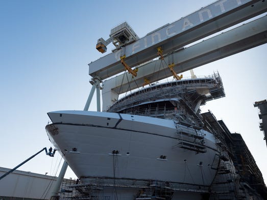 The MSC Seaside under construction at the Fincantieri