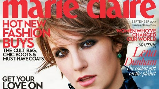 Lena Dunham gets the cover treatment for Marie Claire UK.