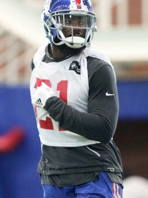 Landon Collins is shown at Giants practice in East Rutherford, Monday, June 3, 2018.