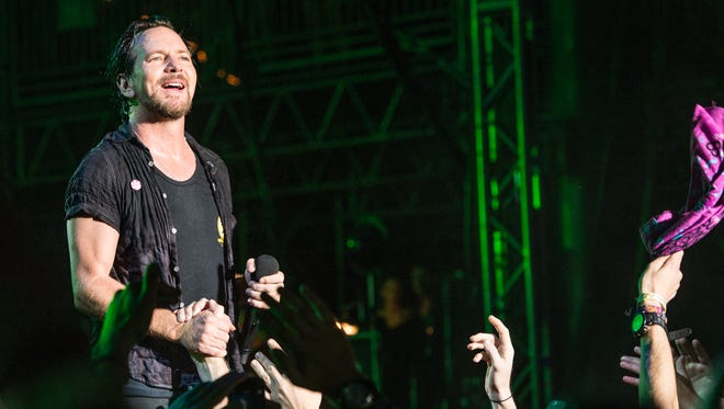Eddie Vedder of Pearl Jam performs at Bonnaroo on June 11, 2016.