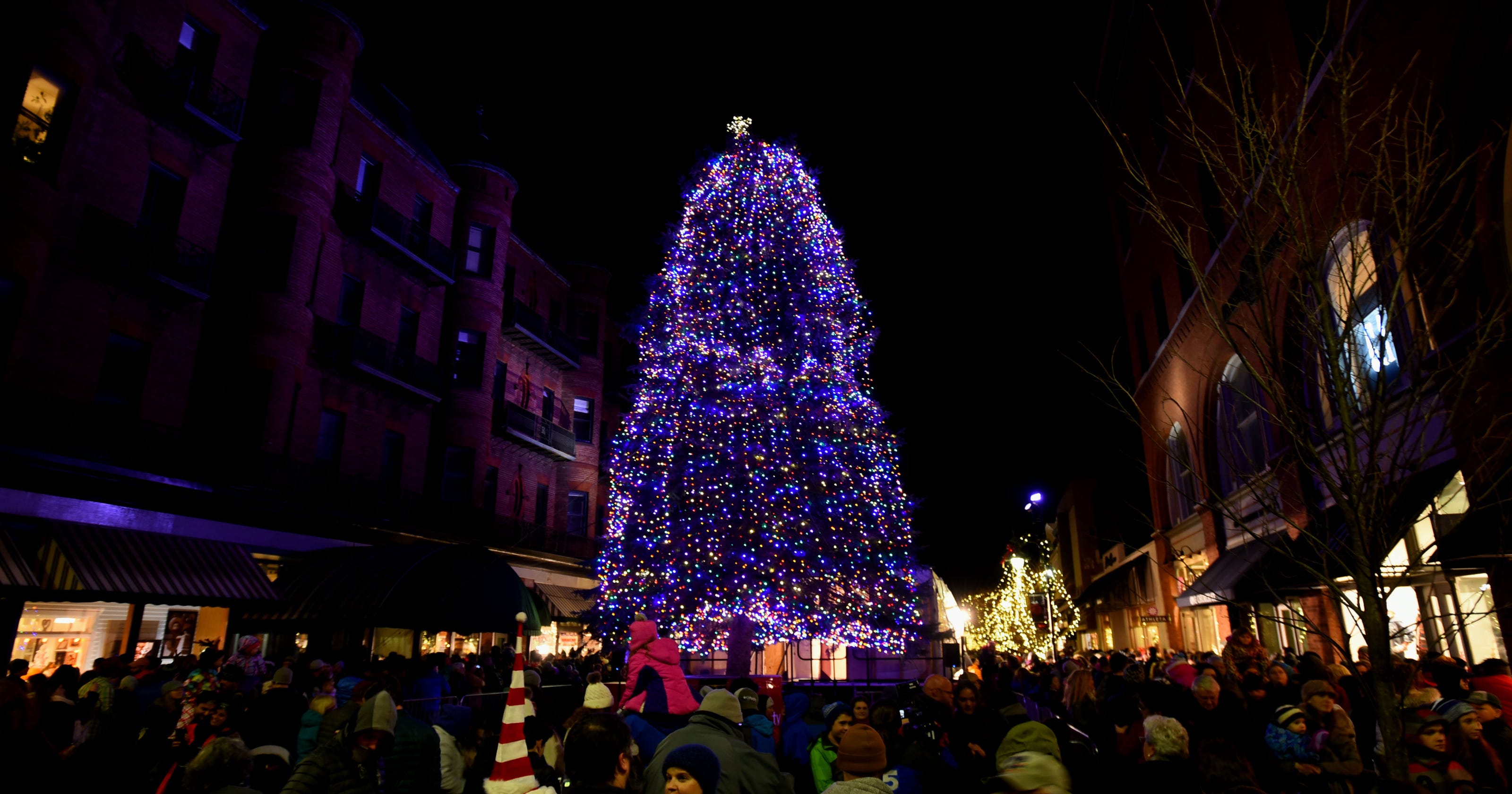 Let there be light! Burlington Christmas tree glows